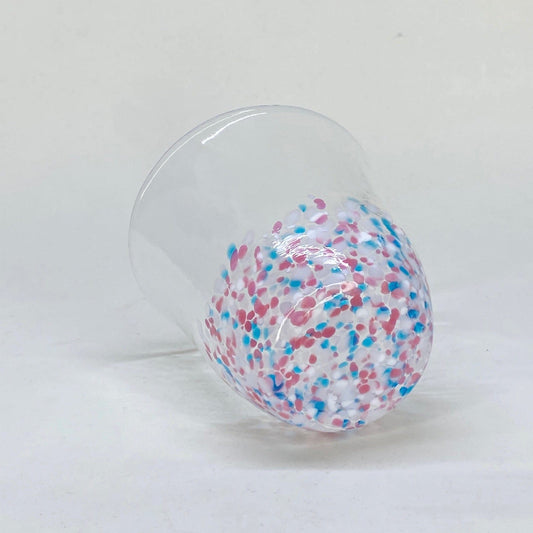 CHERRY BLOSSOMS AND BLUE SKY HANDBLOWN GLASS TUMBLER - Tea Stop