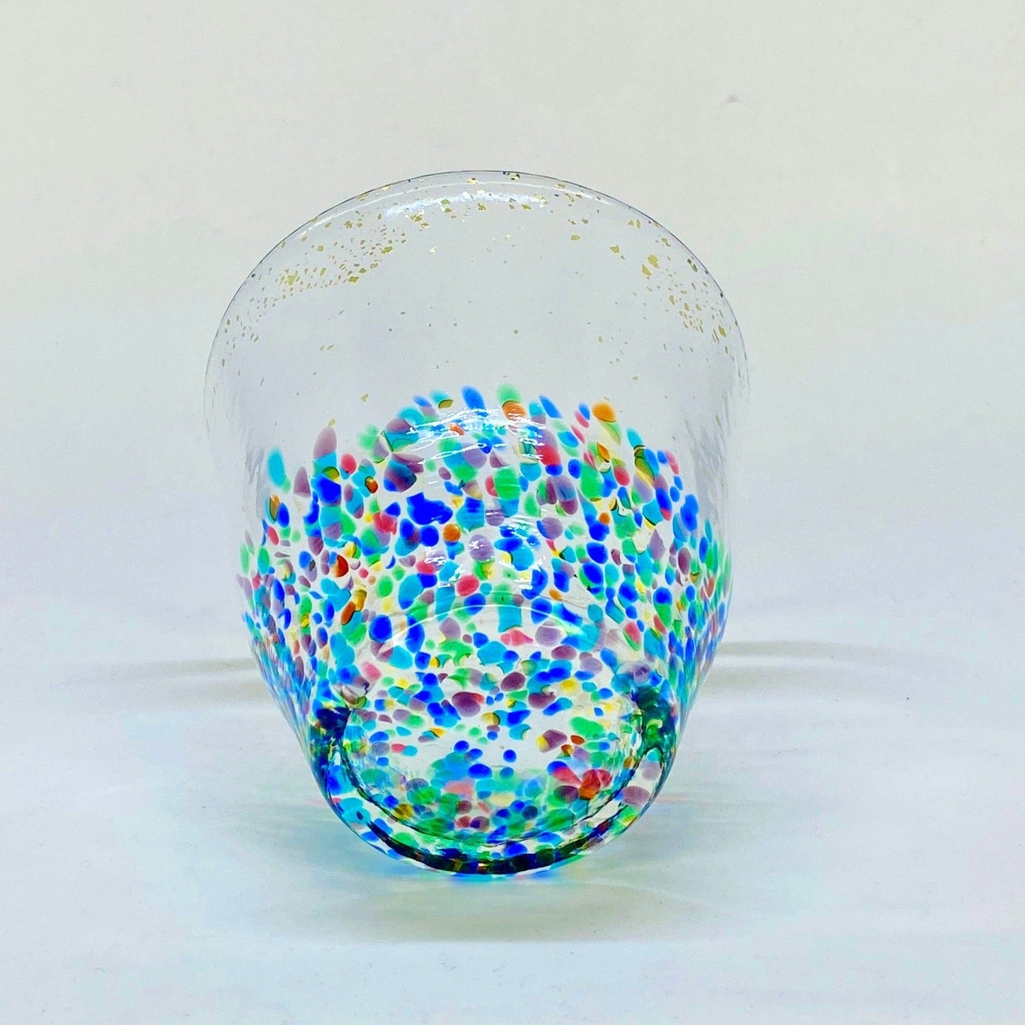 MATSURI GOLD ACCENTED HANDBLOWN ROCK GLASS Glassware