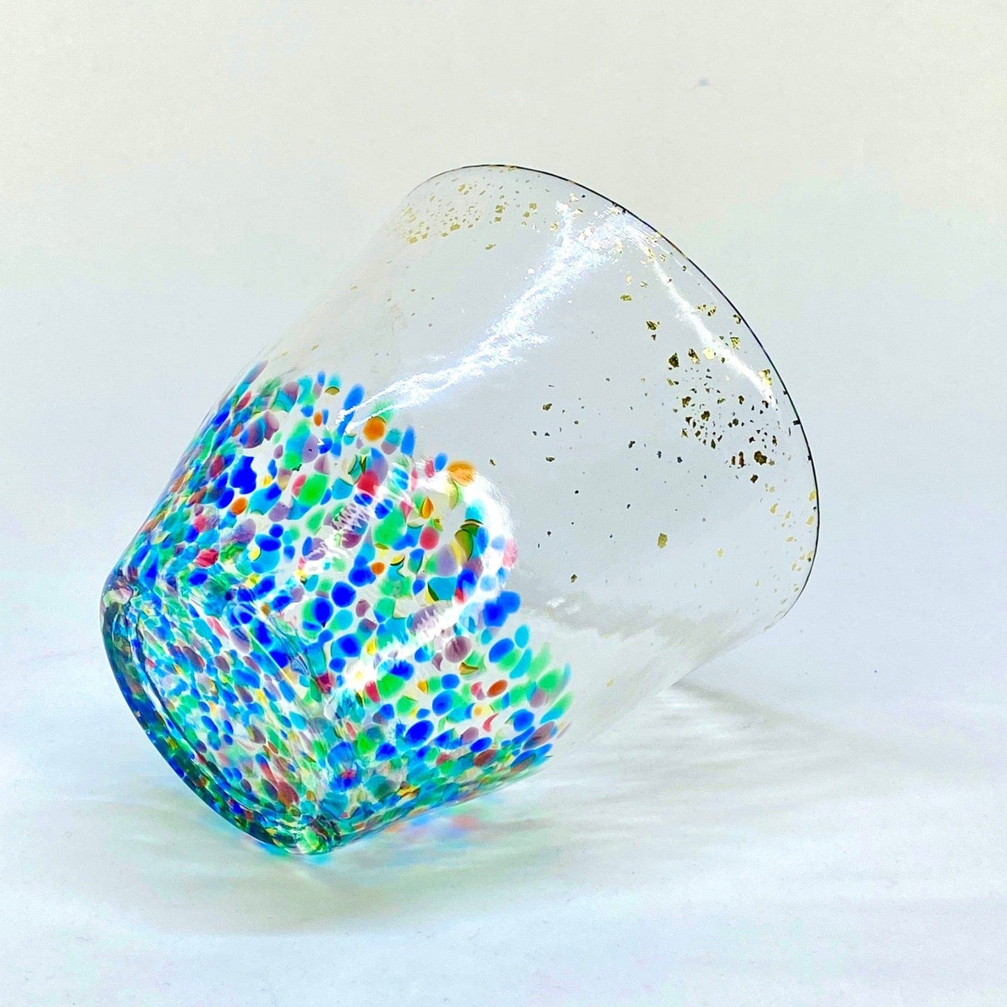 MATSURI GOLD ACCENTED HANDBLOWN ROCK GLASS Glassware