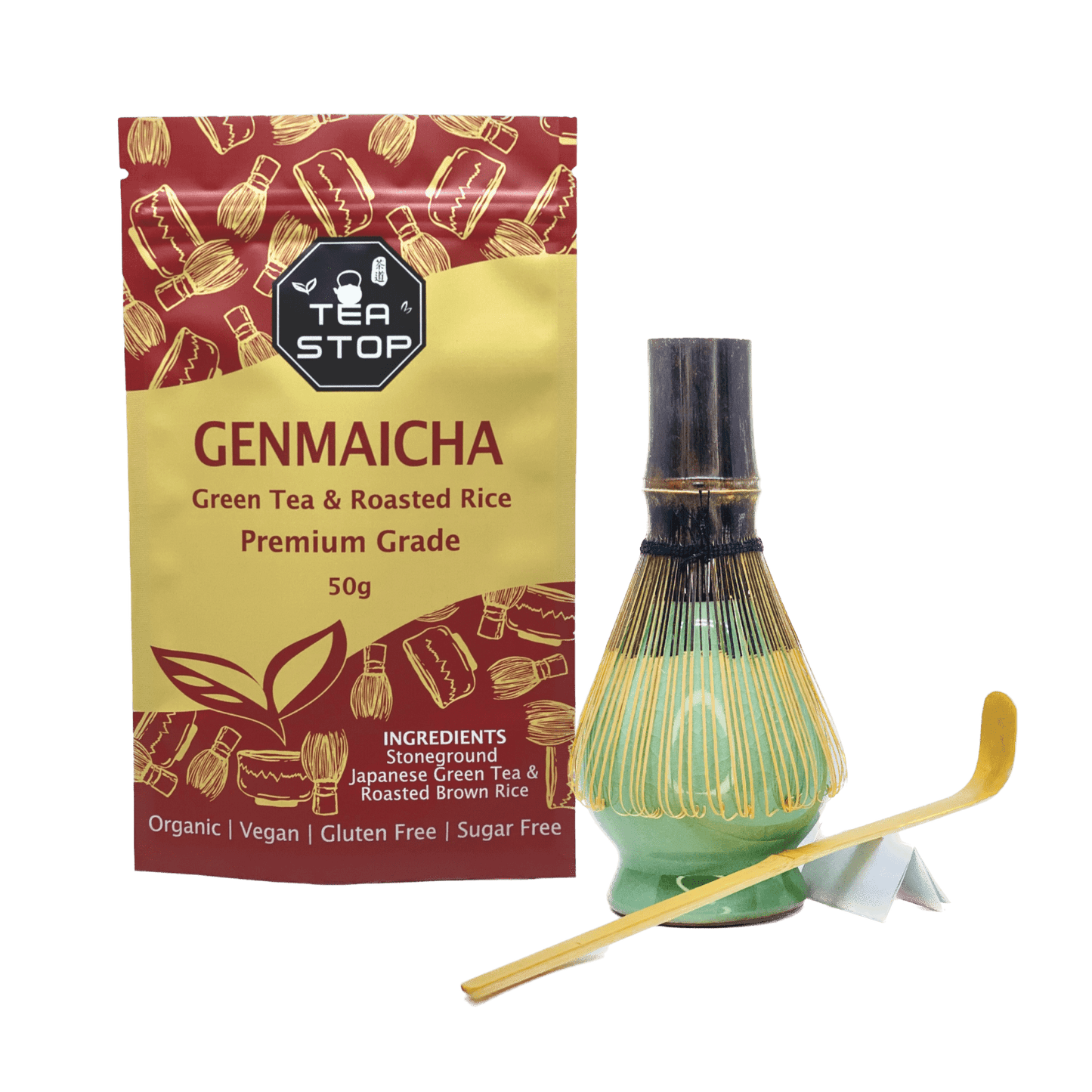 Matcha Set with Genmaicha Powder – 4-Piece Japanese Tea Kit - Tea Stop