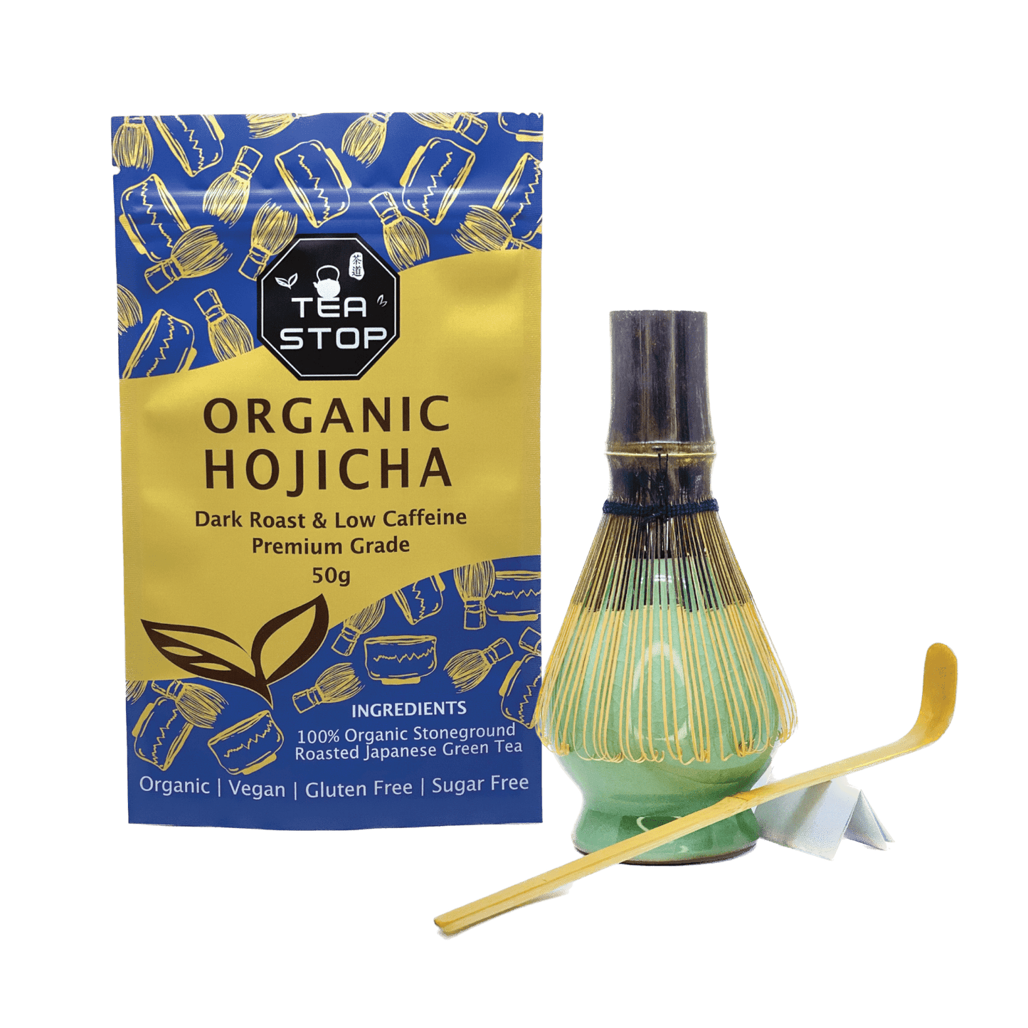 Matcha Set with Organic Hojicha – Complete Roasted Tea Kit - Tea Stop