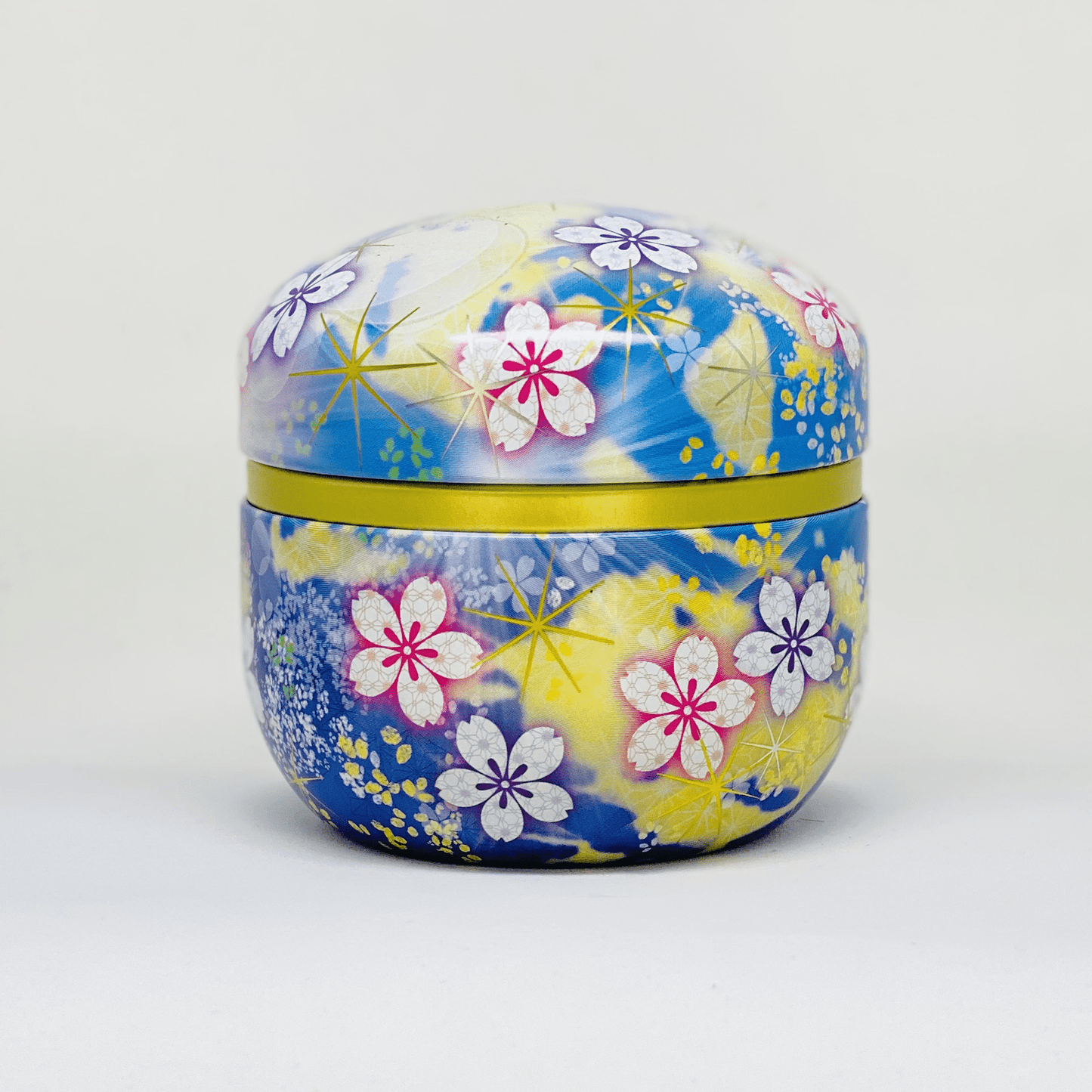Blue, Yellow with White Flowers Tea Canisters