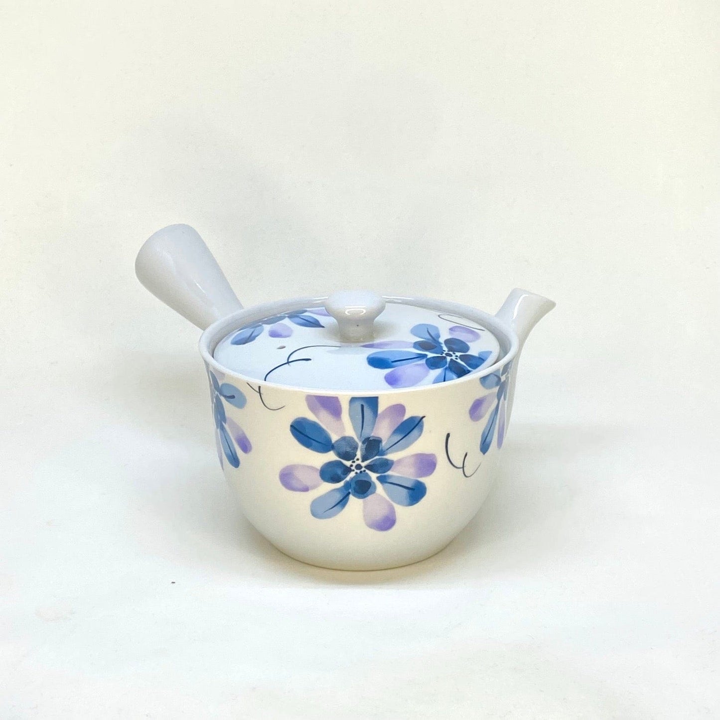 Purple and Blue Floral Side-handle Teapot Teapots