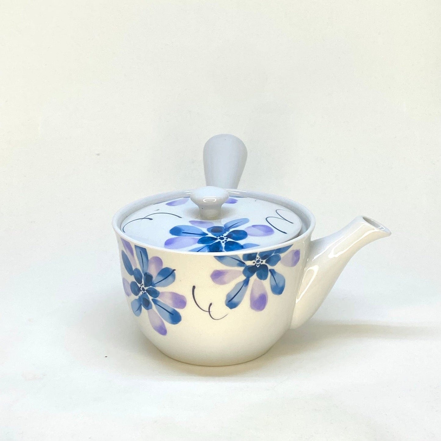 Purple and Blue Floral Side-handle Teapot Teapots