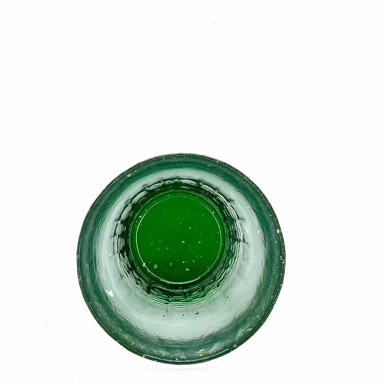 HYŌKA GOLD ACCENTED HANDBLOWN ROCK GLASS GREEN - Tea Stop