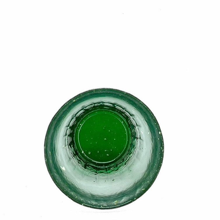 HYŌKA GOLD ACCENTED HANDBLOWN ROCK GLASS GREEN Glassware