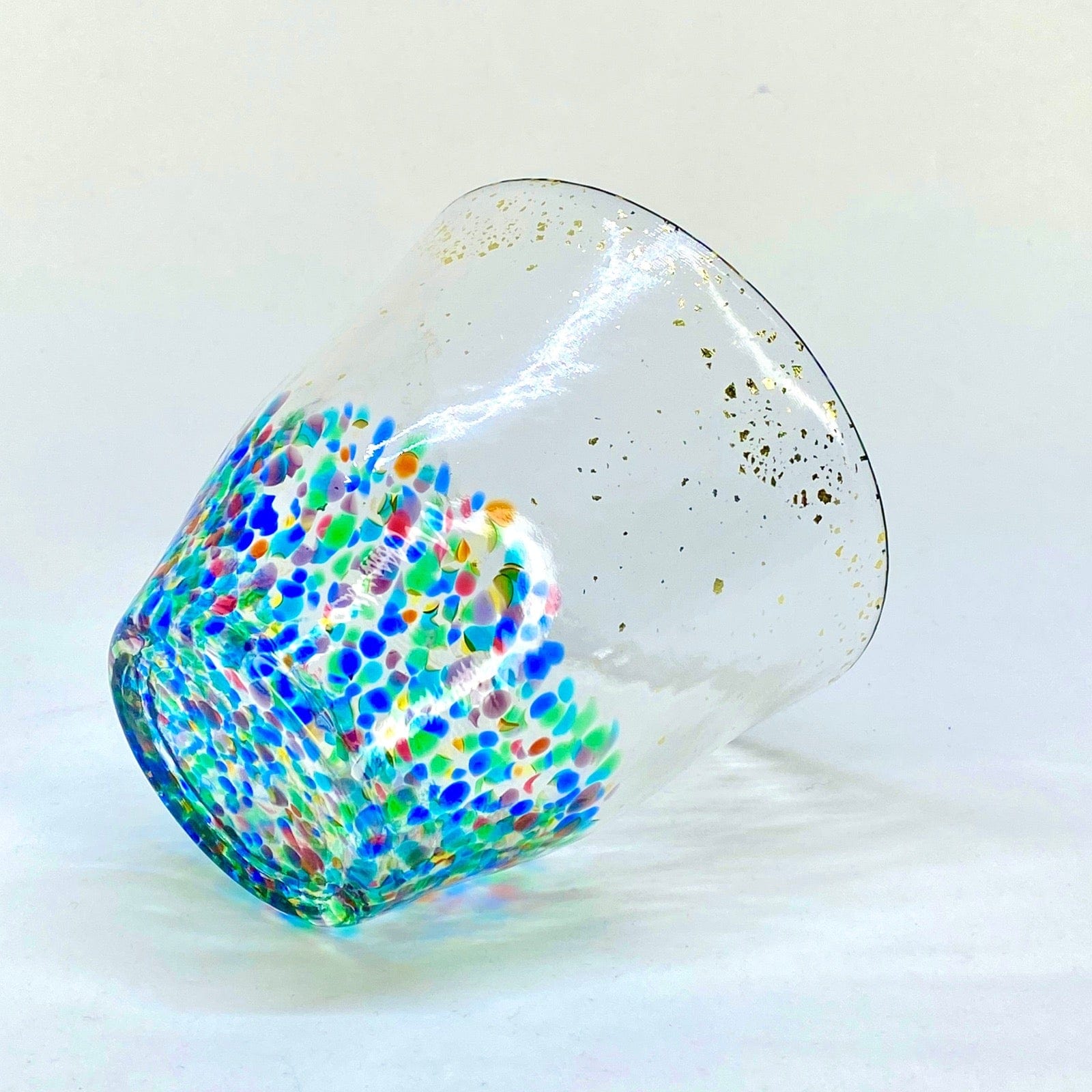 MATSURI GOLD ACCENTED HANDBLOWN ROCK GLASS Glassware