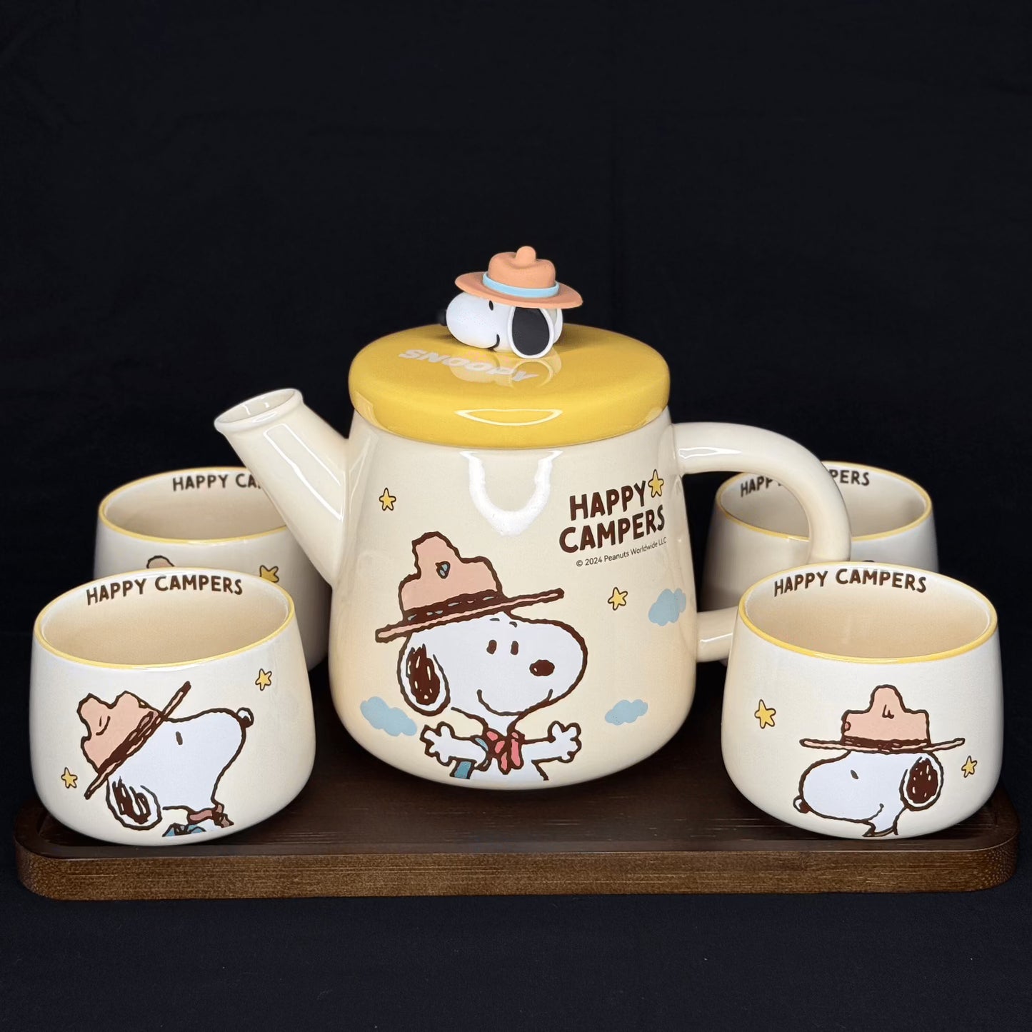 Offical Snoopy Beagle Scouts Tea Set Yellow Tea Set